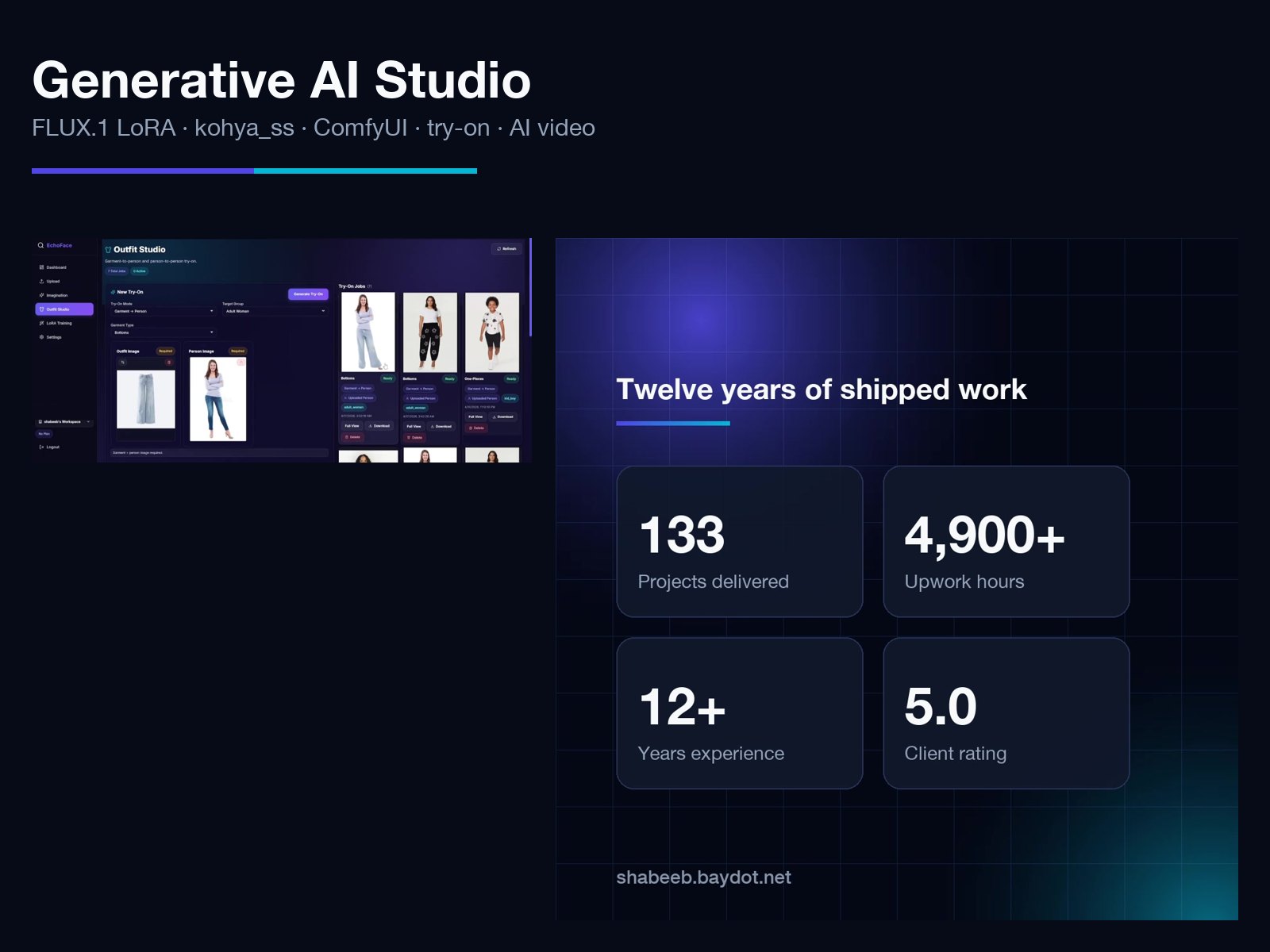 Generative AI Studio: text-to-video and talking head outputs