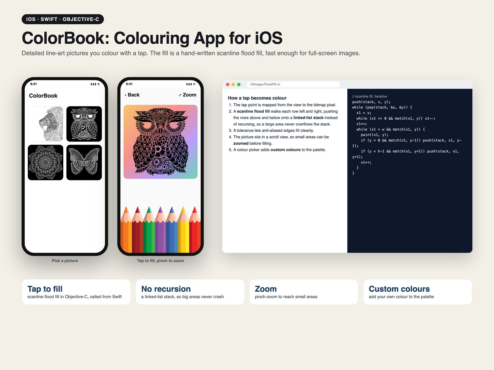 ColorBook Colouring App for iOS